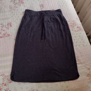 Sporty Midi Skirt Charcoal Heather Grey